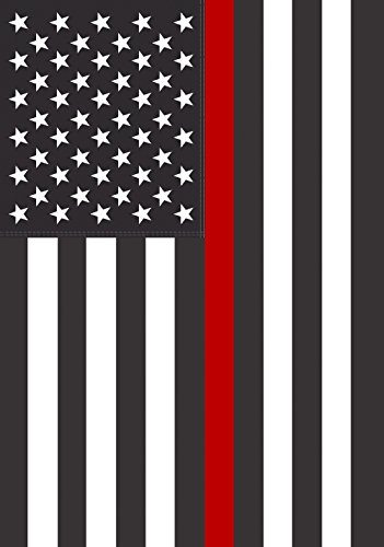 Toland Home Garden 1110866 Thin Red Line USA Fire Flag 12x18 Inch Double Sided Fire Garden Flag for Outdoor House Patriotic Flag Yard Decoration