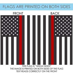 Toland Home Garden 1110866 Thin Red Line USA Fire Flag 12x18 Inch Double Sided Fire Garden Flag for Outdoor House Patriotic Flag Yard Decoration