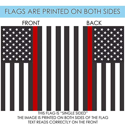 Toland Home Garden 1110866 Thin Red Line USA Fire Flag 12x18 Inch Double Sided Fire Garden Flag for Outdoor House Patriotic Flag Yard Decoration