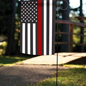 Toland Home Garden 1110866 Thin Red Line USA Fire Flag 12x18 Inch Double Sided Fire Garden Flag for Outdoor House Patriotic Flag Yard Decoration