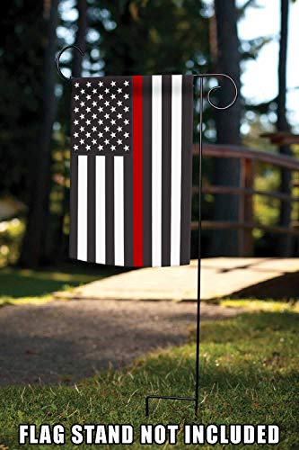 Toland Home Garden 1110866 Thin Red Line USA Fire Flag 12x18 Inch Double Sided Fire Garden Flag for Outdoor House Patriotic Flag Yard Decoration