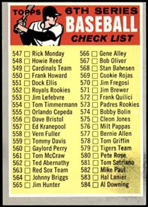 1970 topps # 542 gry checklist 6 (baseball card) (bat is grey) vg/ex
