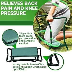 H&GT Garden Kneeler and Seat, Foldable Garden Stool Heavy Duty Gardening Bench for Kneeling and Sitting to Prevent Knee & Back Pain, Great Gardening Gifts for Women, Grandparents, Seniors, Mom & Dad