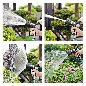 GUDWING Garden Hose Nozzle, Heavy Duty Metal Hose Sprayer Nozzle Hose Sprayer Water Hose Nozzle Perfect for Cleaning, Watering Garden Street, Washing Cars, Bathing Pets (Metal, Fireman Style Nozzle)