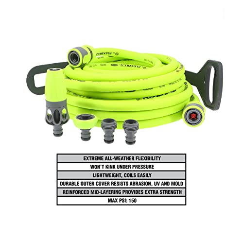 Flexzilla Garden Hose Kit with Quick Connect Attachments, 1/2 in. x 50 ft., Heavy Duty, Lightweight, ZillaGreen - HFZG12050QN