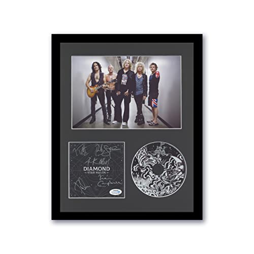 Def Leppard"Diamond Star Halos" AUTOGRAPH Signed Framed 11x14 CD Display D ACOA