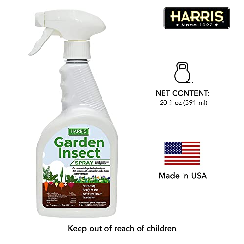 Harris Garden Insect Killer, 20oz Insecticidal Soap with Spinosad Kills Aphids, Beetles, Caterpillars, Thrips and More