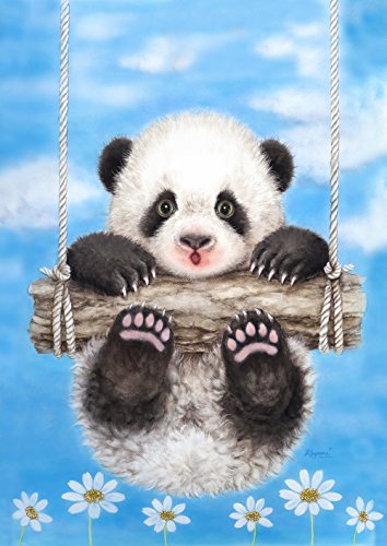 Toland Home Garden 1110805 Panda Playtime Panda Flag 12x18 Inch Double Sided for Outdoor Cute House Yard Decoration