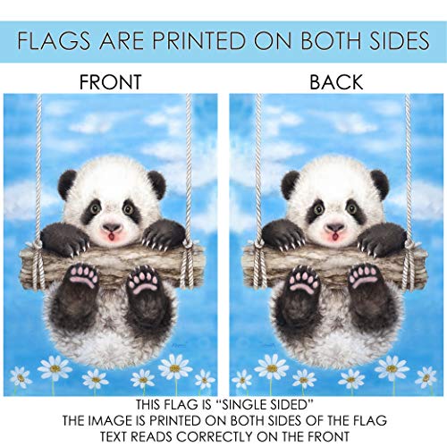 Toland Home Garden 1110805 Panda Playtime Panda Flag 12x18 Inch Double Sided for Outdoor Cute House Yard Decoration