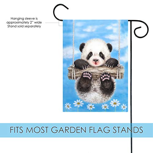 Toland Home Garden 1110805 Panda Playtime Panda Flag 12x18 Inch Double Sided for Outdoor Cute House Yard Decoration