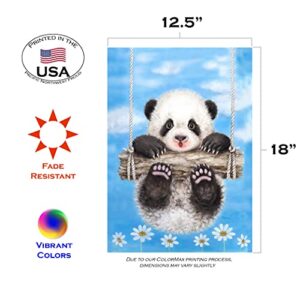 Toland Home Garden 1110805 Panda Playtime Panda Flag 12x18 Inch Double Sided for Outdoor Cute House Yard Decoration