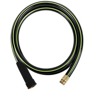 worth garden lead-in short garden hose 3/4 in. x 10 ft. no kink,no leak,heavy duty durable pvc water hose with solid brass hose fittings, male to female fittings,12 years warranty,h165b32