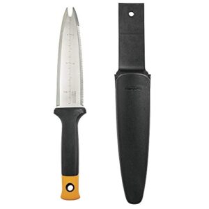 fiskars 340130-1001 garden hori knife with sheath, black