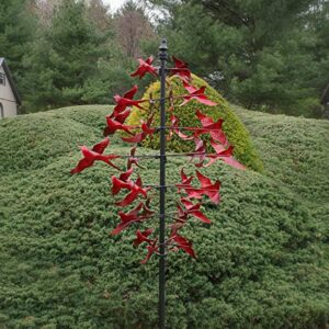 Treasure Gurus Large Red Cardinal Metal Wind Spinner 3D Bird Sculpture Kinetic Garden Yard Art Patio Decor