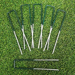 50-pack green top, 6 inch garden stakes, landscape staples, u-type turf stake for artificial grass, rust proof sod pin for securing fences weed barrier fabric outdoor wires tents & tarps