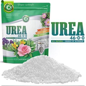 urea fertilizer 46-0-0 made in usa plant food for indoor/outdoor flowers & organic gardens – promotes lush growth – lettuce, green lawns, fruit, vegetables, citrus trees, tie dye granules prills 5lb