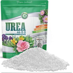 Urea Fertilizer 46-0-0 Made in USA Plant Food for Indoor/Outdoor Flowers & Organic Gardens - Promotes Lush Growth - Lettuce, Green Lawns, Fruit, Vegetables, Citrus Trees, Tie Dye Granules Prills 5LB