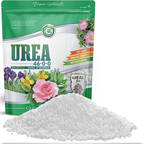 Urea Fertilizer 46-0-0 Made in USA Plant Food for Indoor/Outdoor Flowers & Organic Gardens - Promotes Lush Growth - Lettuce, Green Lawns, Fruit, Vegetables, Citrus Trees, Tie Dye Granules Prills 5LB
