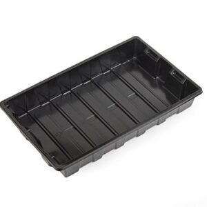 10 Seed Starting Plant Growing Trays (Without Holes) - Durable, Reusable - Grow and Start Seeds, Good for your greenhouse, microgreens and Hydroponics - PACK OF 10 FLATS + FREE PLANT LABELS