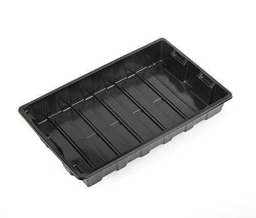 10 Seed Starting Plant Growing Trays (Without Holes) - Durable, Reusable - Grow and Start Seeds, Good for your greenhouse, microgreens and Hydroponics - PACK OF 10 FLATS + FREE PLANT LABELS