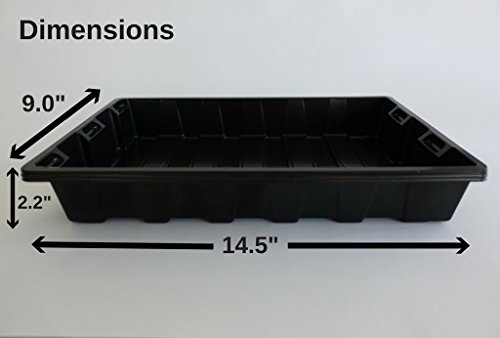 10 Seed Starting Plant Growing Trays (Without Holes) - Durable, Reusable - Grow and Start Seeds, Good for your greenhouse, microgreens and Hydroponics - PACK OF 10 FLATS + FREE PLANT LABELS