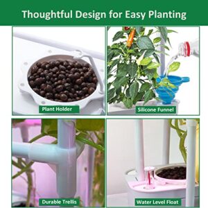 eSuperegrow Hydroponics Growing System,Smart Hydroponic Gardening System with LED Grow Light,Indoor Garden Hydroponic Herb Grow Kit with Climbing Trellis for Short Tomato,Basil,Pepper,Cucumber