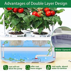 eSuperegrow Hydroponics Growing System,Smart Hydroponic Gardening System with LED Grow Light,Indoor Garden Hydroponic Herb Grow Kit with Climbing Trellis for Short Tomato,Basil,Pepper,Cucumber