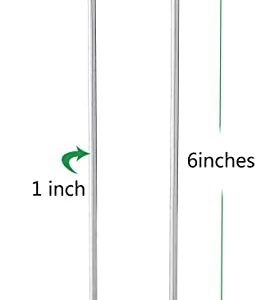 6 Inches Heavy Duty Galvanized Steel Garden Stakes Staples Securing Pegs for Securing Weed Fabric Landscape Fabric Netting Ground Sheets and Fleece, Christmas Decoration Accessories (50, Silver)