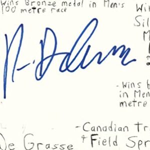 Andre DeGrasse Canadian Track Field Sprinter Olympian Signed Index Card JSA COA