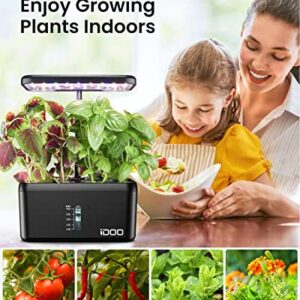 iDOO Hydroponics Growing System Indoor Garden, Plants Germination Kit with Pump, Automatic Timer LED Grow Light for Home Kitchen Gardening,8 Pods Herb Garden Kit Indoor Up to 15",Black