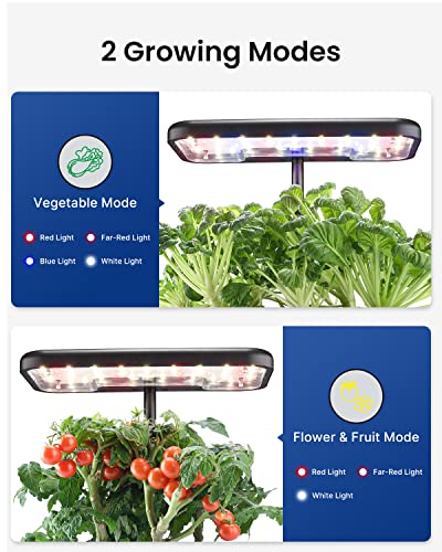 iDOO Hydroponics Growing System Indoor Garden, Plants Germination Kit with Pump, Automatic Timer LED Grow Light for Home Kitchen Gardening,8 Pods Herb Garden Kit Indoor Up to 15",Black