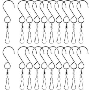 tecunite 20 pack wind spinner swivel hooks clips for hanging wind spinners wind chimes crystal twisters garden bells party supply