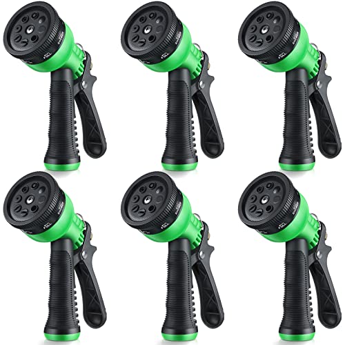 6 Pieces Garden Hose Nozzle Sprayer ABS Water Spray Nozzle Garden Hose Nozzle Hose Sprayer Nozzle Hand Sprayer for Hose for Watering Plants Lawn Garden Cleaning Showering Pets Washing Cars Green