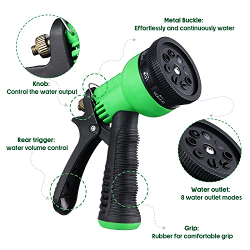 6 Pieces Garden Hose Nozzle Sprayer ABS Water Spray Nozzle Garden Hose Nozzle Hose Sprayer Nozzle Hand Sprayer for Hose for Watering Plants Lawn Garden Cleaning Showering Pets Washing Cars Green