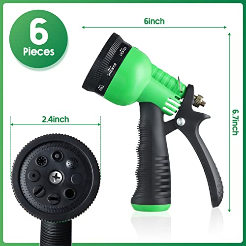 6 Pieces Garden Hose Nozzle Sprayer ABS Water Spray Nozzle Garden Hose Nozzle Hose Sprayer Nozzle Hand Sprayer for Hose for Watering Plants Lawn Garden Cleaning Showering Pets Washing Cars Green