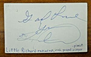 little richard rock n roll legend signed 3×5 index card with full jsa letter