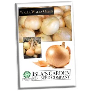 walla walla sweet spanish onion seeds for planting, 300+ seeds per packet, (isla’s garden seeds), non gmo seeds, botanical name: allium cepa, great home garden gift
