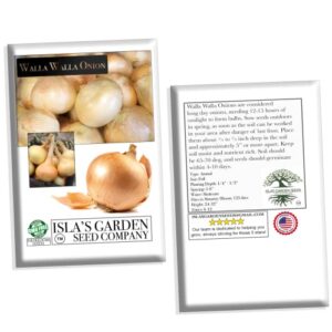 Walla Walla Sweet Spanish Onion Seeds for Planting, 300+ Seeds Per Packet, (Isla's Garden Seeds), Non GMO Seeds, Botanical Name: Allium cepa, Great Home Garden Gift