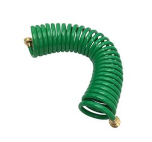 recoil hose garden hose eva curly water hose with brass connectors watering hose coil plastic spring hose resistant garden coil hose self coil hose 25 ft, green