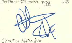 christian slater actor heathers movie autographed signed index card jsa coa
