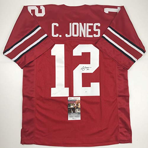 Autographed/Signed Cardale Jones Ohio State Red College Football Jersey JSA COA