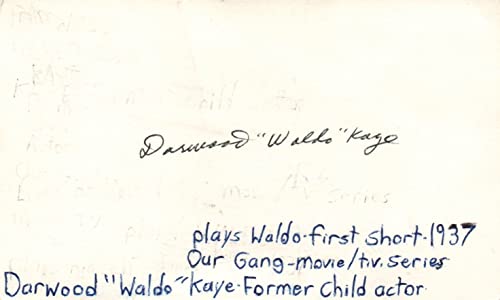 Darwood Waldo Kaye Child Actor Signed 3x5 Index Card with JSA COA