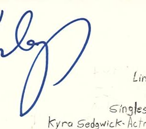 Kyra Sedgwick Actress Movie Autographed Signed Index Card JSA COA