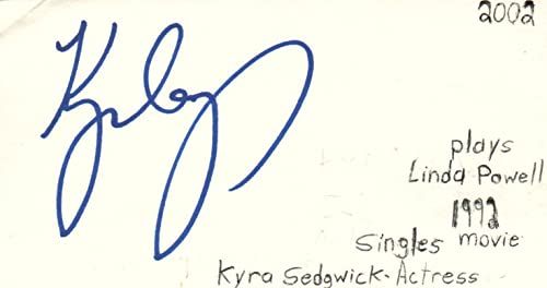 Kyra Sedgwick Actress Movie Autographed Signed Index Card JSA COA