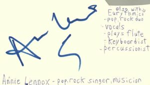 annie lennox singer musician eurythmics band pop music signed index card jsa coa