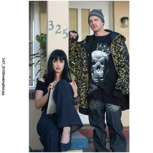 Krysten Ritter sitting on steps next to Aaron Paul (Breaking Bad Season 2 - Jane Margolis & Jesse Pinkman) - 8 inch x10 inch PHOTOGRAPH Performer & Actor Color PHOTOGRAPH-CJ