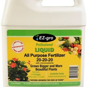 EZ-gro 20 20 20 Fertilizer - All Purpose Liquid Plant Food - Lawn, Flower, Herb, Vegetables - Best Way to Grow Green Plants - Garden-Growing Miracle Nutrients - 1 Qt / 32 fl oz / 946 mL