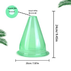 【24 Pack】 Garden Cloches for Plants, Multifunctional Plant Cover Plant Protectors Transparent Bell Jar Cloches Protection Plants from Birds, Slugs, Frost, Freeze Weather, 7.8" D x 9.4" H, Green