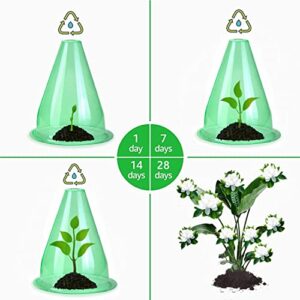 【24 Pack】 Garden Cloches for Plants, Multifunctional Plant Cover Plant Protectors Transparent Bell Jar Cloches Protection Plants from Birds, Slugs, Frost, Freeze Weather, 7.8" D x 9.4" H, Green