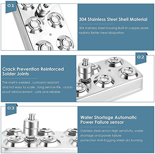 SKYTOU Mist Maker Fogger, 6 Head Ultrasonic Fog Machine 304 Stainless Steel with Transformer for Greenhouse Garden Lawn and Pond